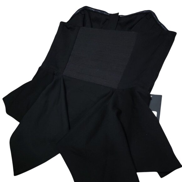 Guess By Marciano Womens Black 2000s Y2K Piccadilly Strapless Peplum Top Size 4 - Picture 4 of 7